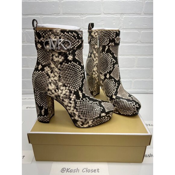 Michael Kors boots parker snake embossed faux leather boots Sand - Picture 4 of 8